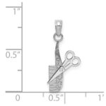14k White Gold Comb and Scissors Charm - Image 3