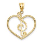 14K Treble Clef in Heart Charm - Image 3