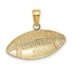14k Polished Medium Football Charm - Image 3