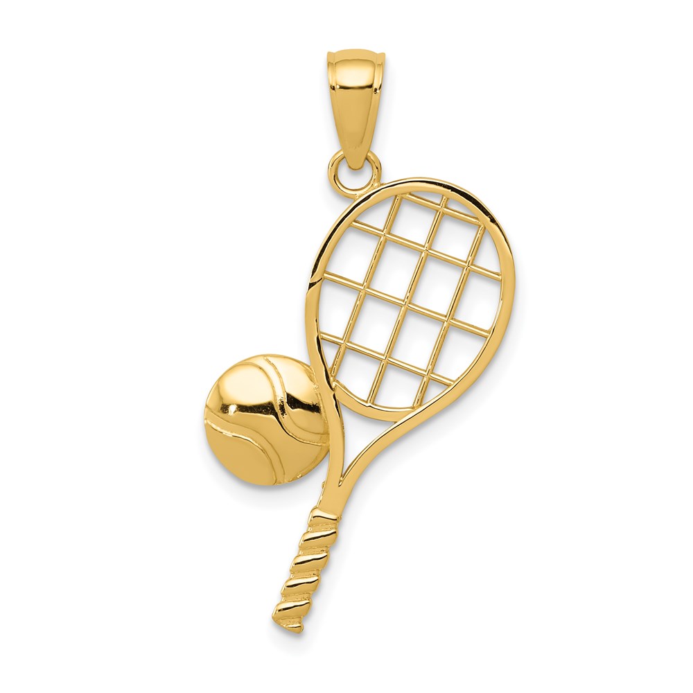 K4958.jpg 14k Tennis Racquet and Domed Ball Charm - Image 1