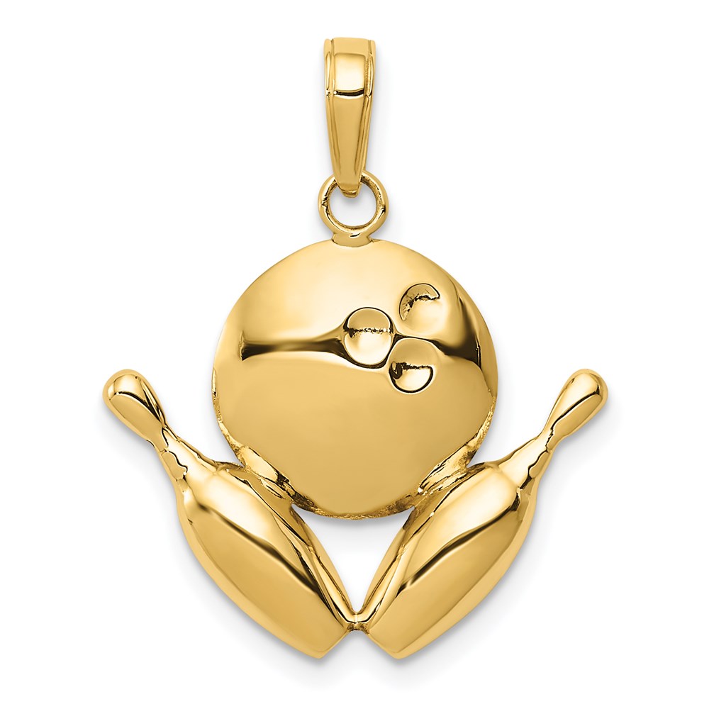 K4960.jpg 14k Bowling Pins and Ball Charm - Image 1