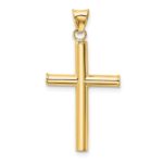 14K Polished Hollow Cross Pendant - Image 3