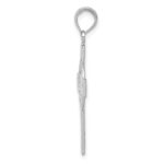 14K White Gold Diamond-cut Celtic Cross Pendant - Image 2