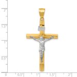14k Two-tone INRI Hollow Crucifix Pendant - Image 3