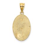14K Two-tone with White Rhodium Solid Our Lady of Guadalupe 15 Oval Pendant - Image 3