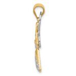 14KTwo-tone and White Rhodium Filigree Angel Pendant - Image 2