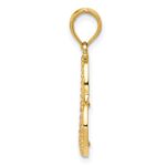 14K Two-tone with White Rhodium Polished Hearts Pendant - Image 2