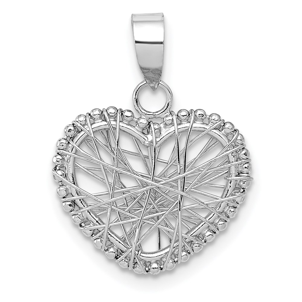 K5173.jpg 14K White Gold Open Wire Heart Pendant - Image 1