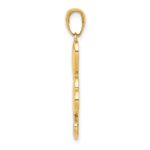 14K and White Rhodium Polished Hearts Pendant - Image 2