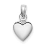 14K White Gold Polished 3-D Heart Pendant - Image 3