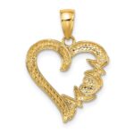 14K Polished MOM Heart Pendant - Image 3