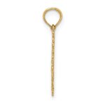 14K Gold Polished DADDYS LITTLE GIRL Textured Heart Charm - Image 2