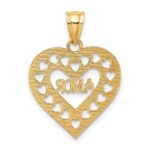 14k AMOR in Cut-out Heart Charm - Image 3