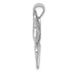 14k White Gold Polished Large Filigree Butterfly Pendant - Image 2