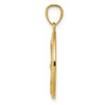 14k Gold Polished Anchor with Rope Oval Pendant - Image 2