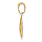 14K Gold Polished Baseball Closed Back Pendant - Image 2