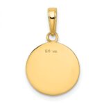 14K Gold Polished Baseball Closed Back Pendant - Image 3