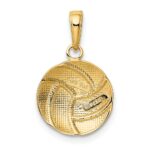 14K Polished Domed Volleyball Pendant - Image 3