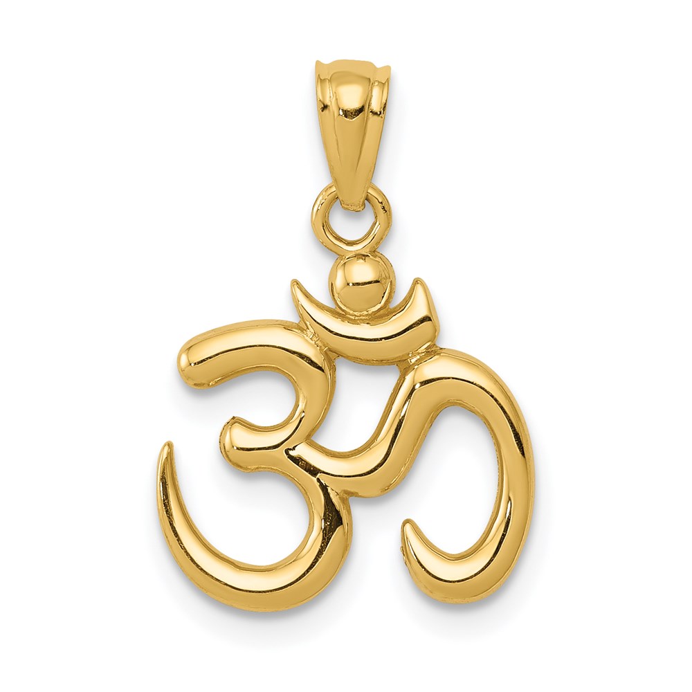 K5437.jpg 14k Gold Polished Om Symbol Pendant - Image 1