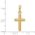 14K Polished Cross With Striped Border Pendant - Image 4