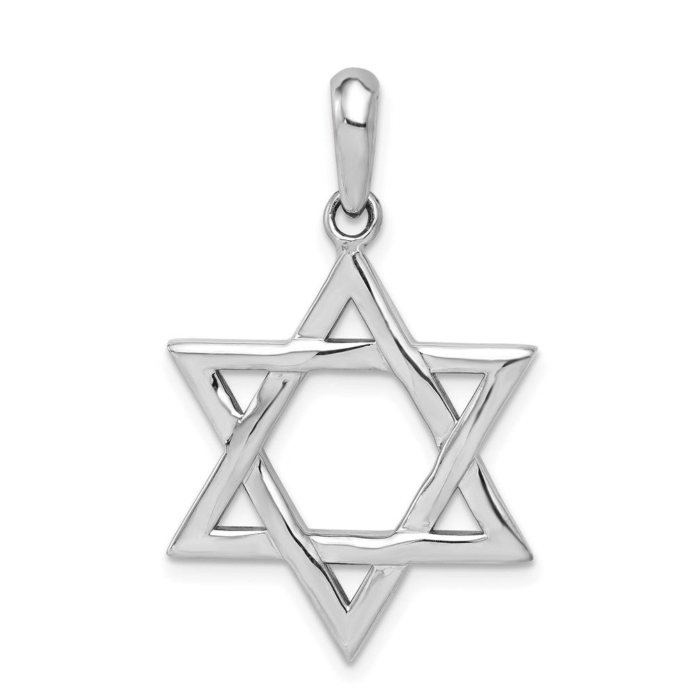 K545.jpg 14k White Gold Star of David Pendant - Image 1
