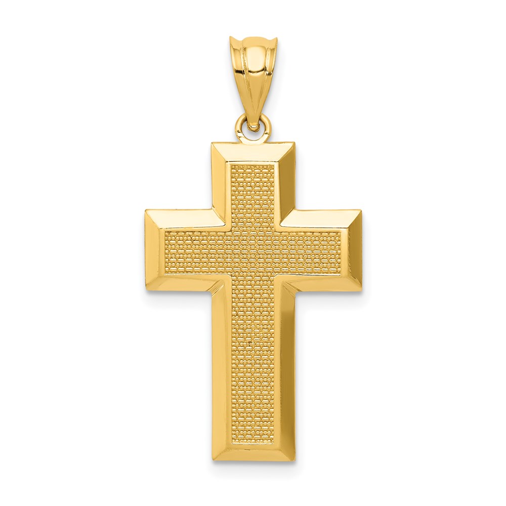 K5460.jpg 14K Polished / Textured Cross Pendant - Image 1