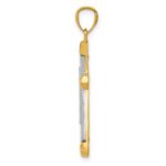 14K Two-tone Polished Diamond-cut Cross Pendant - Image 2