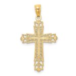 14k Polished Filigree Reversible Cross Pendant - Image 3