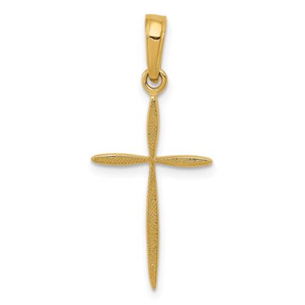 14K Polished Cross With Tapered Ends Pendant