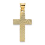 14k Polished Satin and Diamond-cut Crucifix Pendant - Image 3