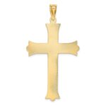 14k Polished Satin and Diamond-cut Crucifix Cross Pendant - Image 3