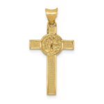 14k Two-Tone Crucifix Reverses to St. Benedict Medal Pendant - Image 4