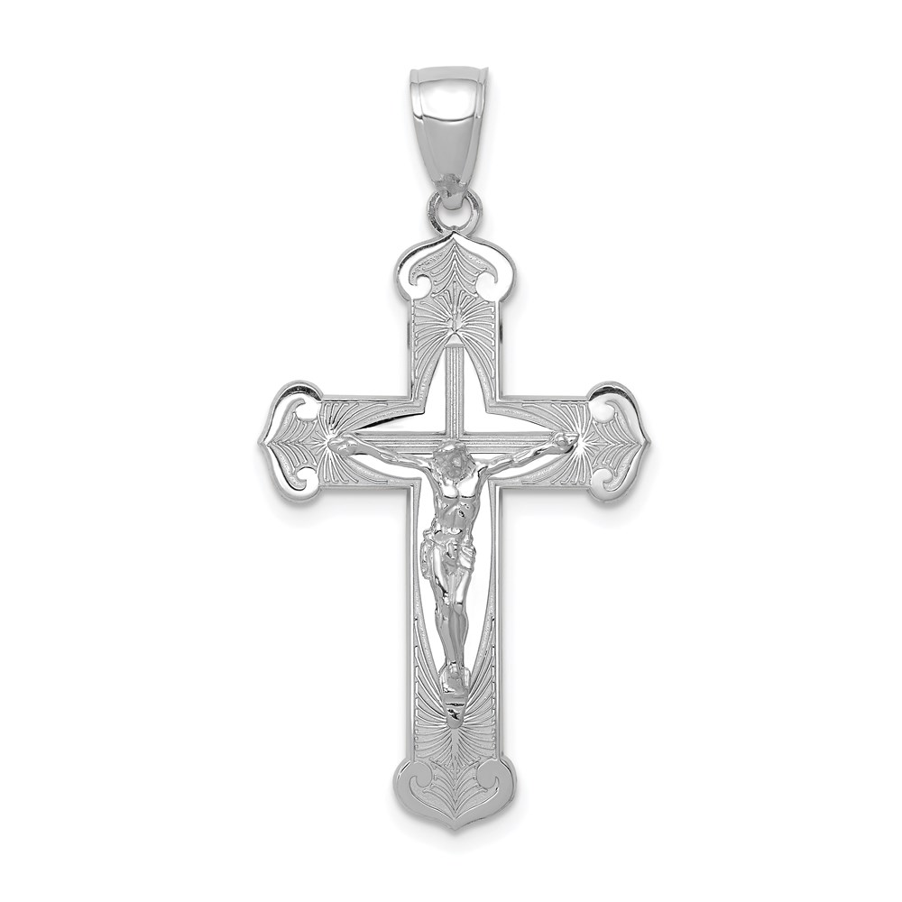 K5565W.jpg 14K White Gold Polished Crucifix Pendant - Image 1