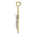14k Two-tone Gold Polished Crucifix Pendant - Image 2