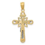 14K Two-tone and White Rhodium Small Passion Crucifix Pendant - Image 4