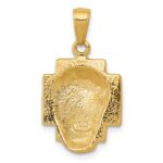 14K Polished Small Jesus Head With Crown Pendant - Image 4