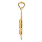 14K with Rose and White Rhodium Diamond-cut Solid Sagrado Corazon de Jesus Oval Pendant - Image 2