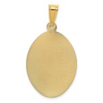 14K with Rose and White Rhodium Diamond-cut Solid Large Sagrado Corazon de Jesus Oval Pendant - Image 4