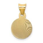 14K Polished Diamond-cut Solid Sagrado Corazon de Jesus Round Pendant - Image 3