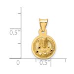 14K Polished Diamond-cut Solid Sagrado Corazon de Jesus Round Pendant - Image 4