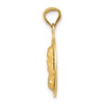 14K Polished Diamond-cut Solid Sagrado Corazon de Jesus Round Pendant - Image 2