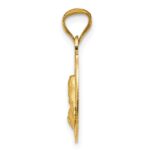 14K Polished Diamond-cut Solid Sagrado Corazon de Jesus Oval Pendant - Image 2