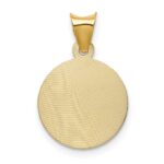 14K Polished Diamond-cut Corpus Circle Pendant - Image 4