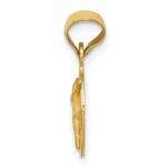 14K Polished Diamond-cut Corpus Circle Pendant - Image 2