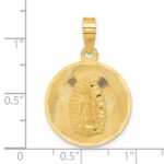 14K Polished Diamond-cut Solid Our Lady Of Guadalupe Round Pendant - Image 4