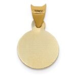 14K with Rose and White Rhodium Polished Diamond-cut Solid Our Lady Of Guadalupe Round Pendant - Image 4