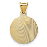 14K with Rose and White Rhodium Polished Diamond-cut Solid Our Lady Of Guadalupe Round Pendant - Image 4