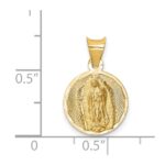 14K Polished Diamond-cut Semi-solid Our Lady Of Guadalupe Round Pendant - Image 3
