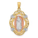 14K Two-tone with White Rhodium Our Lady of Guadalupe Pendant