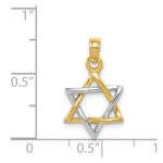 14K Two-tone Polished Star of David Pendant - Image 3